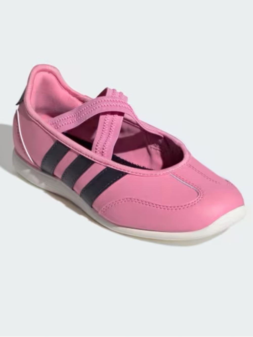 adidas Barreda Mary Jane Sneakers in Pink with Black Stripes size 5 big kids